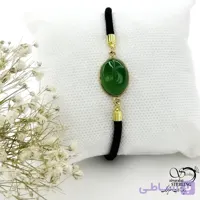 دستبند آسانسوری با پلاک طرح زمرد کد 21110
