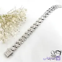 دستبند نقره کارتیر آینه ای با نقره ایتالیا کد 21281