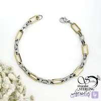 دستبند دو رنگ برند استیل مردانه کد 22297