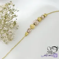 دستبند نقره البرنادو دورنگ با روکش آب طلا زرد کد 22045