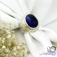 انگشتر مردانه رکاب فیلی نقره با سنگ آماتیست 925عیار کد 21404