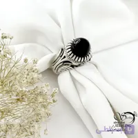 انگشتر نقره دسته دوم رکاب تبریزی (عقیق) کد 22057