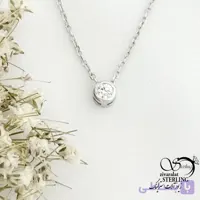 گردنبند تک نگین ظریف با نقره ایتالیا کد 22006