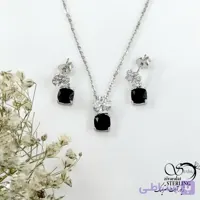 نیمست نقره 925 عیار طرح یاقوت کبود کد 21239
