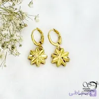 گوشواره آویز گل طرح طلا کد 21701