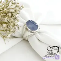 انگشتر رکاب دست ساز نقره با سنگ عقیق یمن کبود کد 21859