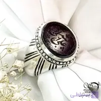 انگشتر عقیق مردانه نقره با ذکر علی ولی الله کد 21400