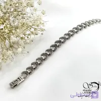 دستبند نقره سیاه قلم با عیار925 کد 21279
