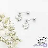 پیرسینگ نقره گوش آویز قلب آینه ای کد 16876