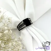 انگشتر نقره ترک عیار925 سنگ عقیق مشکی کد 21414