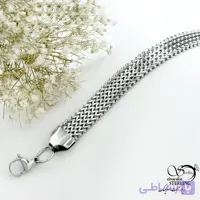 دستبند استیل مردانه مدل زیگ زاگ کد 21792