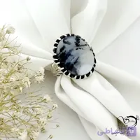 انگشتر مردانه سنگ عقیق شجر ساخت ایتالیا کد 21565