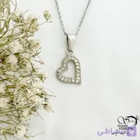 گردنبند 925عیار نقره آویز قلبی طرح طلا کد 21576