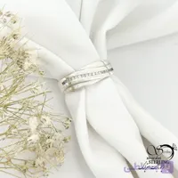 حلقه (انگشتر) نقره نگین موج دار کد 22078