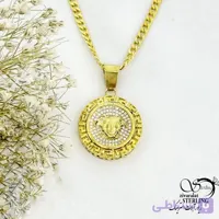 گردنبند نقره ورساچه(مدوسا) با آبکاری طلا زرد کد 21353