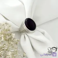 انگشتر نقره مردانه سنگ عقیق قرمز تیره رکاب خطی کد 22063