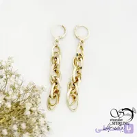 گوشواره مجلسی حلقه تو حلقه مشابه طلا کد 22122