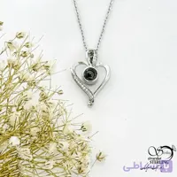 گردنبند با نگین تلسکوپی طرح قلب استیل کد 21677