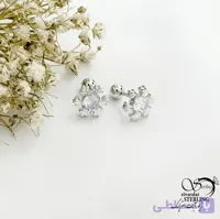 پیرسینگ گوش نقره طرح گوله برفی کد 22090