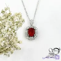 گردنبند نقره ایتالیا زنانه با سنگ عقیق کد 21635