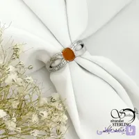 انگشتر زنانه نقره ایتالیا سنگ عقیق 925 عیار کد 21549