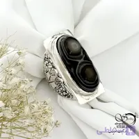 انگشتر نقره دستساز سنگ باباقوری 2کوهانه کد 21668