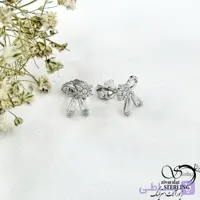 گوشواره نقره مدل پاپیونی 925 عیار میخی کد 21597
