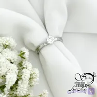 انگشتر نقره 925 عیار نگین الماسی کد 22230