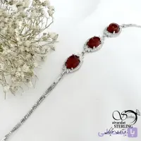 دستبند زنانه با سنگ عقیق نقره ساخت ایتالیا کد 21514