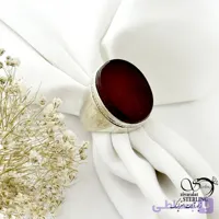 انگشتر نقره دسته دوم با رکاب فیلی سنگ عقیق کد 22047