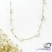 گردنبند مرواریدی استیل طرح طلا کد 21679