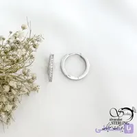 گوشواره نقره حلقه ایی با نگین اتمی عیار925 (قطر1.8) کد 21931