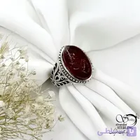 انگشتر رکاب شبکه دست ساز نقره ایتالیا سنگ عقیق کد 21451