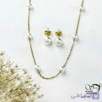 نیمست مرواریدی طلایی برند استیل کد 21682