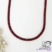 گردنبند تنیسی فول نگین قرمز (جواهری) کد 22138