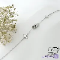 دستبند نقره با حلقه متحرک کد 22043