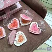 رژگونه و هایلایتر قلبی دوطبقه