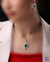 نیم ست نقره زنانه جی تی ای طرح جی نایس (بدون زنجیر) کد sv-227