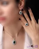 نیم ست نقره زنانه جی تی ای طرح جی نایس (بدون زنجیر) کد sv-234