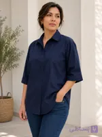 شومیز و پیراهن زنانه آستین سه ربع و  طرح دار جنس کتان نخی