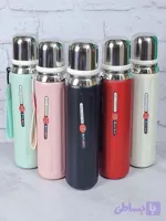 فلاسک 600میل شیاردار درب استیل
