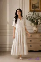 پیراهن زنانه بلند چیندار لنین