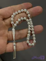 تسبیح ۳۳ دانه تمام نقره ترک مدل توپی