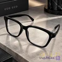 عینک طبی برند CCO CCO مدل مربعی کلاسیک کائوچویی مشکی براق با نگین‌های فلزی کناری