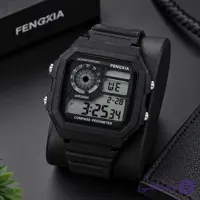 ساعت مچی FENCXIA دیجیتال اسپرت جهان نما / تاکتیکال طرح مربعی