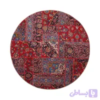 فرش دستباف قرمز تکه دوزی