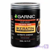 گارنیک ماسک مو ۸۰۰ میل فری سولفات مشکی مخصوص موهای بسیار آسیب‌دیده GARNIC
