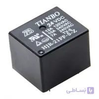 رله 24 ولت 10 آمپر تیانبو HJR-21FF-S-Z | رله بردی PCB صنعتی 24V DC