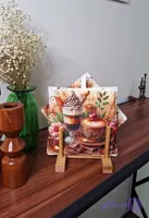 دستگیره آشپزخانه مخمل بسته دو عددی نسوز طرح بستنی قهوه