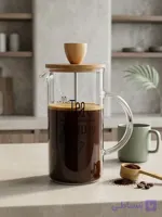 فرنچ پرس شیشه و چوب tea time دسته دار
